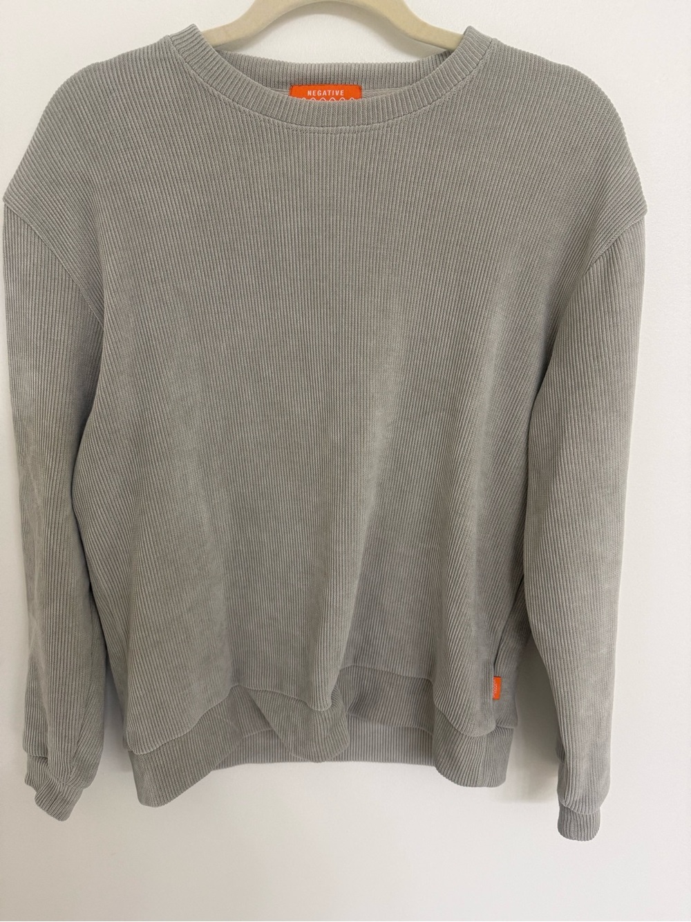 Negative Space Men's Gray Ribbed Crewneck Sweater Size Medium